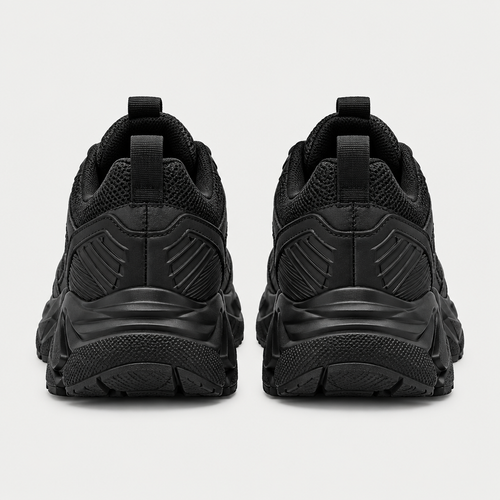 Black Kado Onyx chunky sneakers, rear heel view