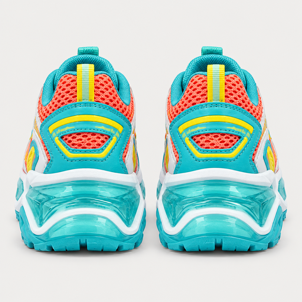 Kado Prism chunky sneaker pair, rear heel view